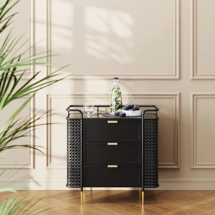 KARE DESIGN Kommode FENCE schwarz 80x80x40 cm