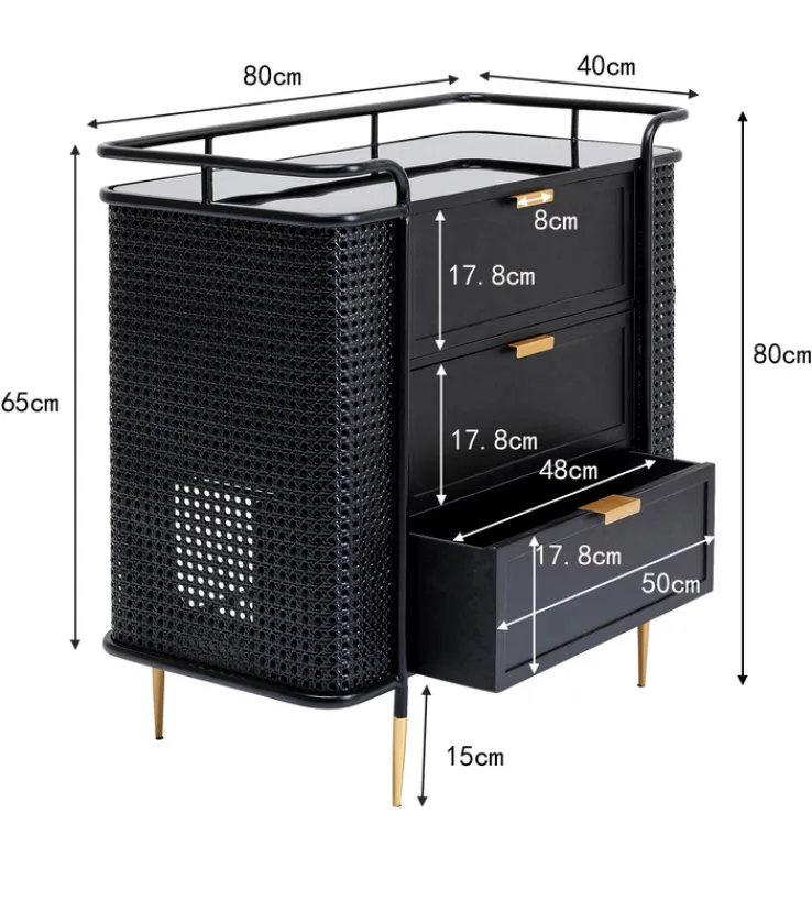 KARE DESIGN Kommode FENCE schwarz 80x80x40 cm