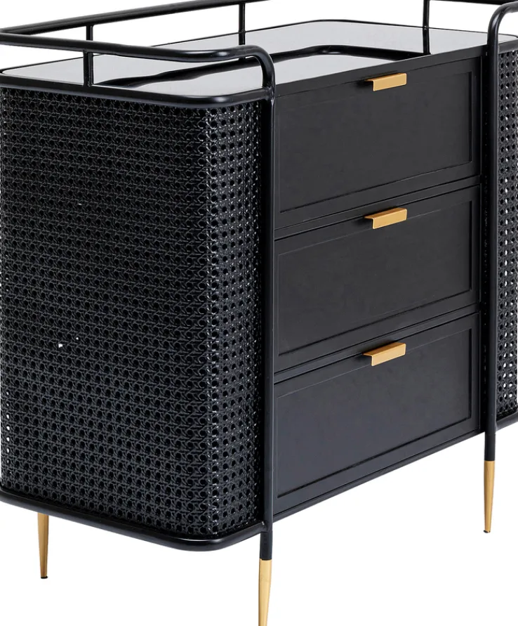 KARE DESIGN Kommode FENCE schwarz 80x80x40 cm