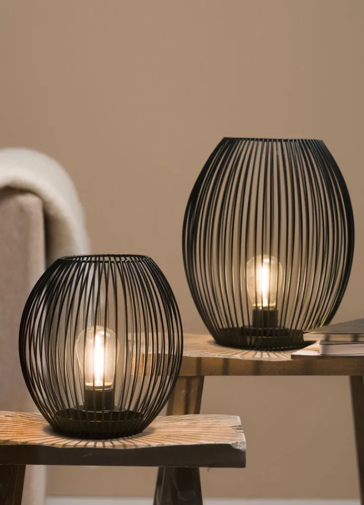 LEONARDO Laterne mit LED 18,5 cm schwarz