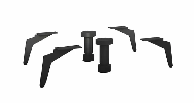 QUARTIER Möbelfüße COMO 4er-Set Metall schwarzgrau