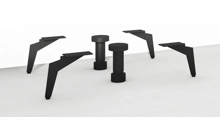 QUARTIER Möbelfüße COMO 4er-Set Metall schwarzgrau