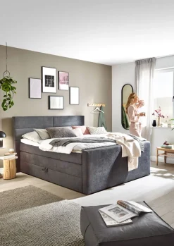 Ole Gunderson Boxspringbett FENTISSIMO SPACE 180 x 200 cm grau