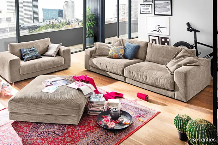 Ole Gunderson Megasofa SEVENTIES 290 cm Cord taupe