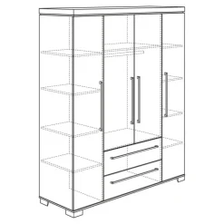 Kinder PAIDI Kinder-Drehtürenschrank KIRA 206 x 176 x 56 cm Kreideweiß/Abs.Nebraska