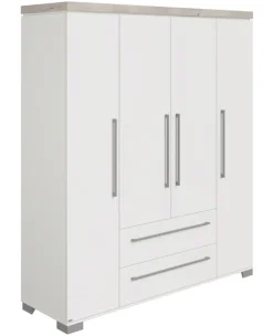 Kinder PAIDI Kleiderschrank KIRA Kreideweiß/ Eiche-Nautik