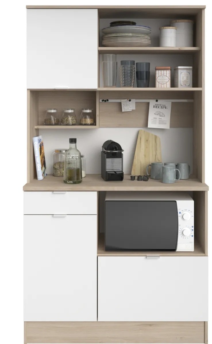 Parisot Buffet-Schrank SOCOOL 100 x 185 cm Eiche Jackson Dekor/ Weiß