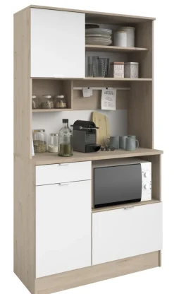 Parisot Buffet-Schrank SOCOOL 100 x 185 cm Eiche Jackson Dekor/ Weiß