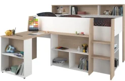 Kinder Parisot Hochbett LUCAS weiß/braun