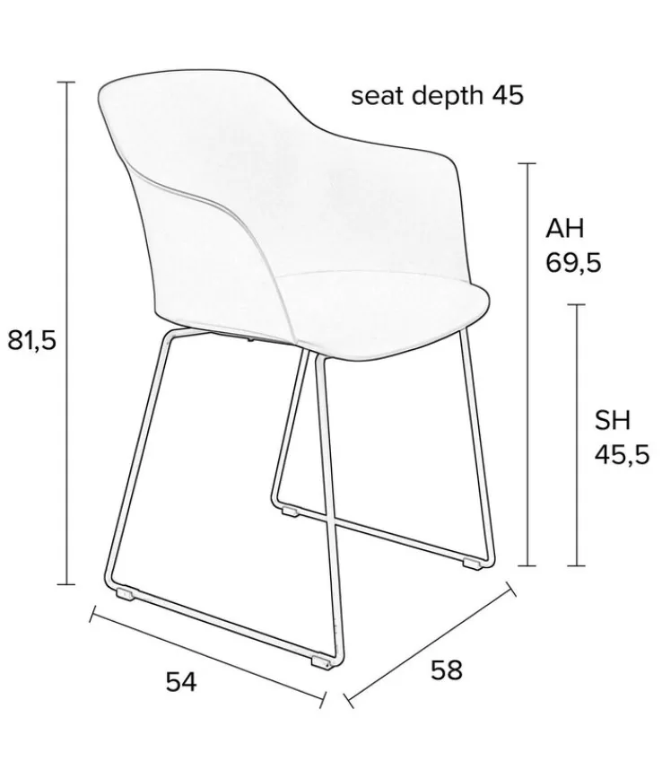 QUARTIER Armlehnstuhl ARMTANGO 81,5 x 58 x 54 cm Blau