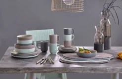 Ritzenhoff & Breker Dessertteller JASPER 6er Set taupebraun/ weiß