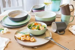 Ritzenhoff & Breker Dessertteller JASPER 6er Set taupebraun/ weiß