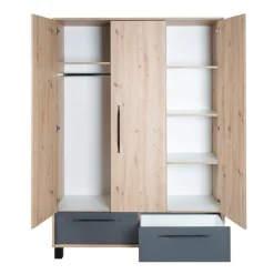 Kinder roba Baby-Kleiderschrank ARTESANA braun/ grau