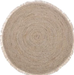 Schilf Teppich rund IBIZA 80 cm beige