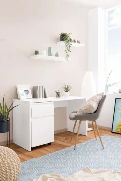 Schreibtisch 130 x 75 cm weiß matt