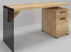 Schreibtisch 55 x 141 x 74 cm Holz braun/grau
