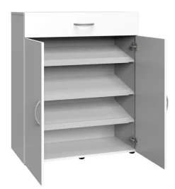 QUARTIER Schuhschrank 80 x 64 x 40 cm Holznachbildung weiß