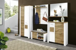 Schuhschrank MATERIO 90 x 105 cm braun/weiß