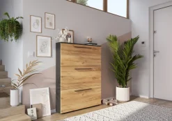 Schuhschrank SARAH 100 x 129 cm Braun/Graphit