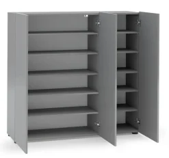 Schuhschrank VERONA 120 x 115 cm Grau Lack Dekor