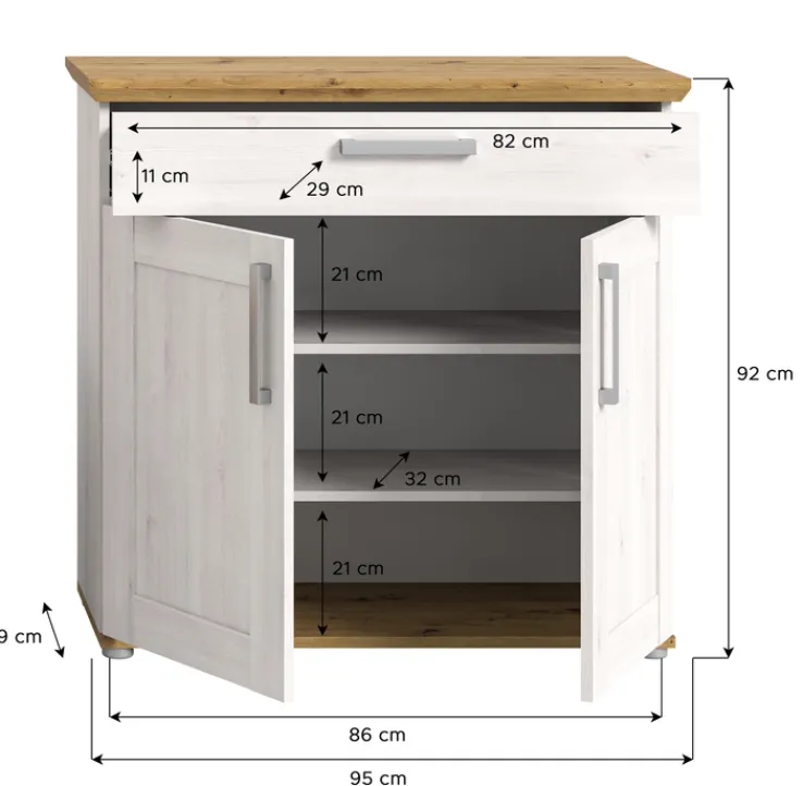 Schuhschrank VERONA Sibiu Lärche / Artisan Eiche NB