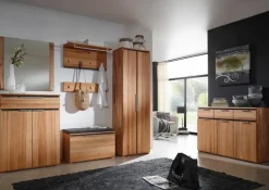 Schuhschrank VICENZA 80 x 108 cm Kernbuche massiv natur geölt/Absetzung Anthrazit gebeizt