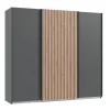 Schwebetürenschrank ALASKA 250 x 216 cm grau/ braun