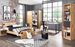 QUARTIER Schwebetürenschrank EMDEN 180 x 198 cm braun/ grau