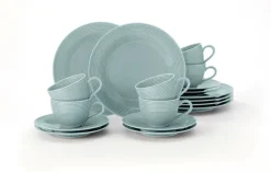 Seltmann Weiden Kaffeeservice BEAT COLOR GLAZE 18-teilig arktisblau
