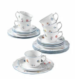 Seltmann Weiden Kaffeeservice SONATE NOSTALGIE 18-teilig Weiß mit Streublumendekor