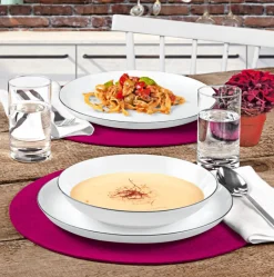 Seltmann Weiden Tafelservice 12 teilig LIDO rund Black Line