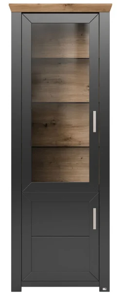 set one by Musterring Vitrine YORK 01 anthrazit /Eiche Artisan