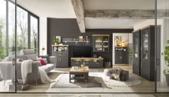 set one by Musterring Vitrine YORK 16 anthrazit /Eiche Artisan