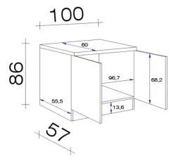 QUARTIER Spülenunterschrank LUKE Sonoma Eiche /weiß
