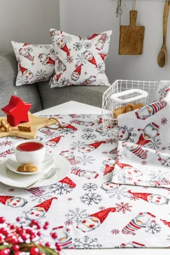 SPRÜGEL Tischset GNOMOS SNOWFLAKE 35 x 50 cm rot/grau