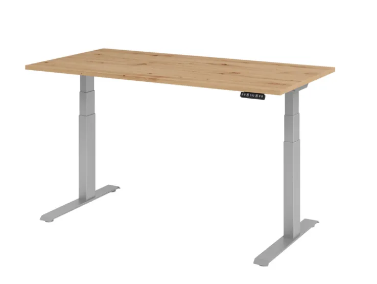 Stehtisch 160 x 129 x 80 cm Asteiche/ Silber