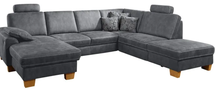 SYSTEMPOLSTER Wohnlandschaft ANTIBES denimgrau