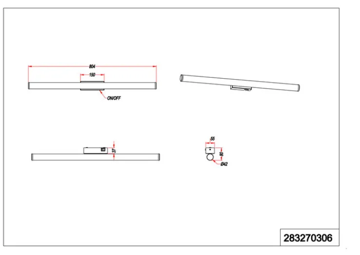 TRIO LED Badlampe MATTIMO 80 cm chromfarbig