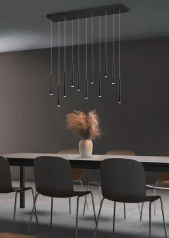 TRIO LED Pendellampe TUBULAR 115 x 15 cm schwarz