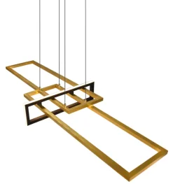 TRIO LED Pendelleuchte SALINAS messingfarbig