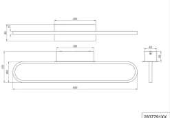 TRIO LED Spiegelleuchte GIANNI 60 cm schwarz