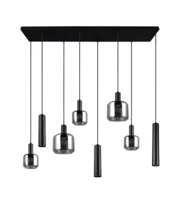 TRIO Retrofit Balkenpendel MATARO 8-flg schwarz /smoke