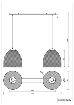 TRIO Retrofit Pendellampe IVAR 2-flg