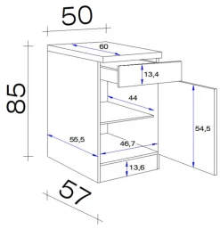 QUARTIER Unterschrank Avila Braun/Weiß