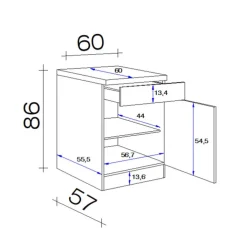 QUARTIER Unterschrank NEO US 60 60 x 86 x 57 cm weiß