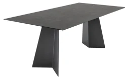 Variano Esstisch CUBE 200 x 100 cm Beton-Optik/stahlgrau