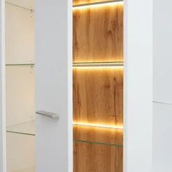 QUARTIER Vitrine AARON weiß/ braun