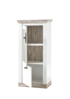 Vitrine FLORENZ 71 x 146 cm weiß/braun