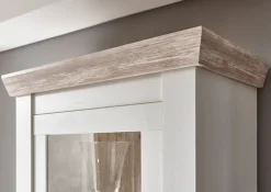 Vitrine FLORENZ 71 x 146 cm weiß/braun