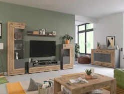 QUARTIER Vitrine FRENO II Oak/ grau